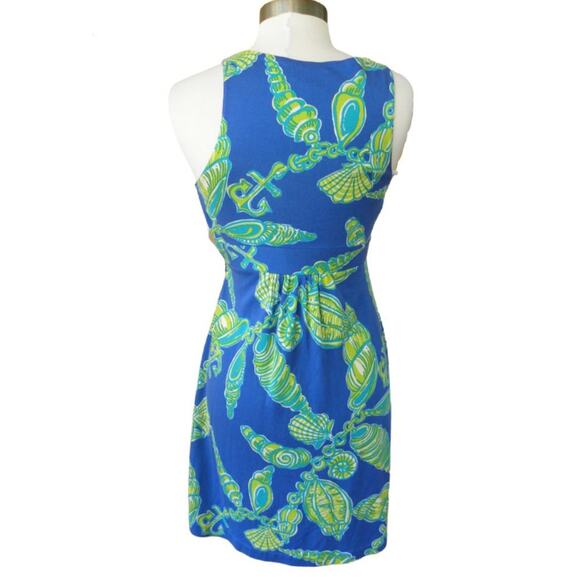 Lilly Pulitzer Patty Dress Starry Blue Fallin in Love Seashells Silk Jersey - Picture 3 of 7